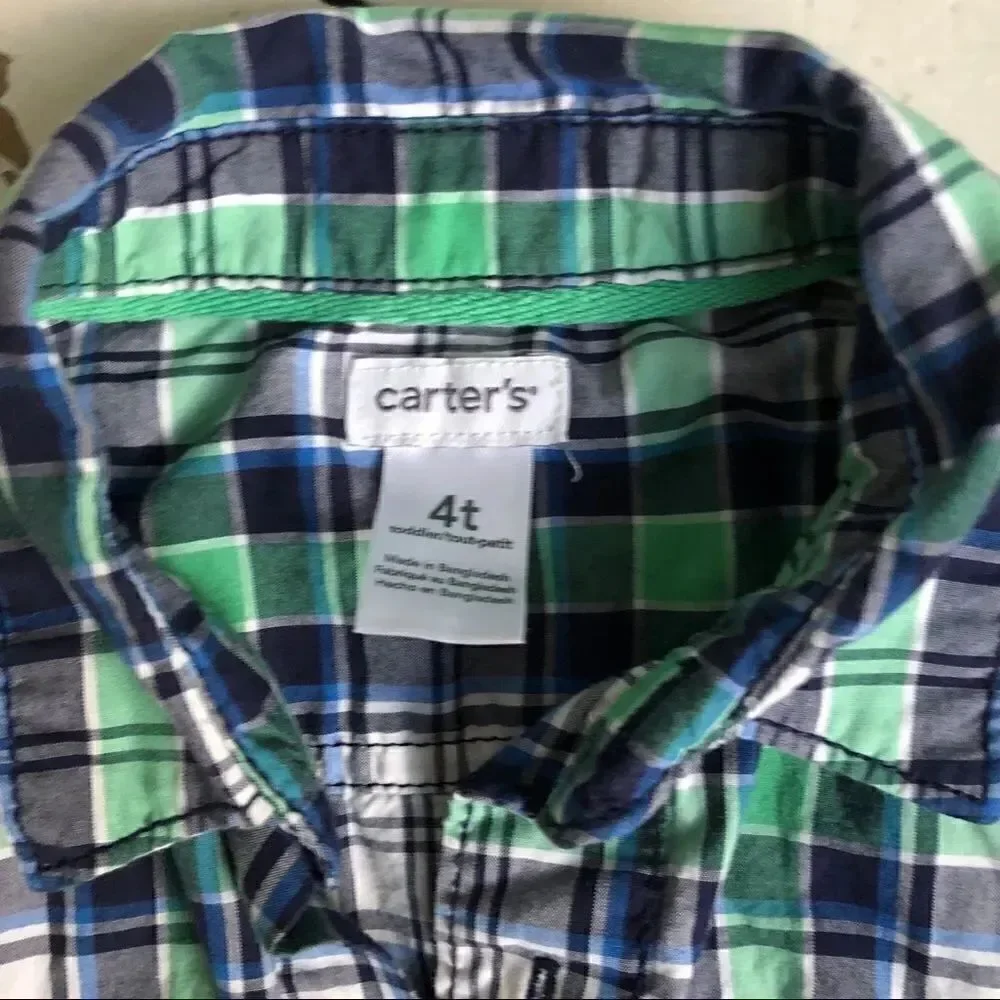Pick 4/$18, CARTERS plaid button-down